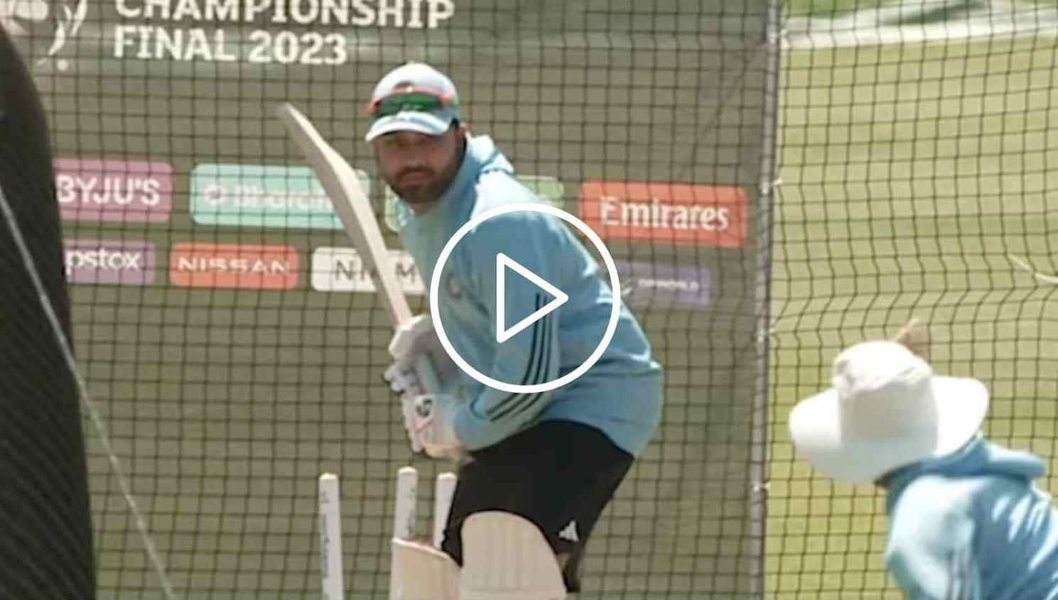 [WATCH]: The Hit-Man Failing To Hit Hard, Rohit Sharma Practices Ahead of WTC Final 2023